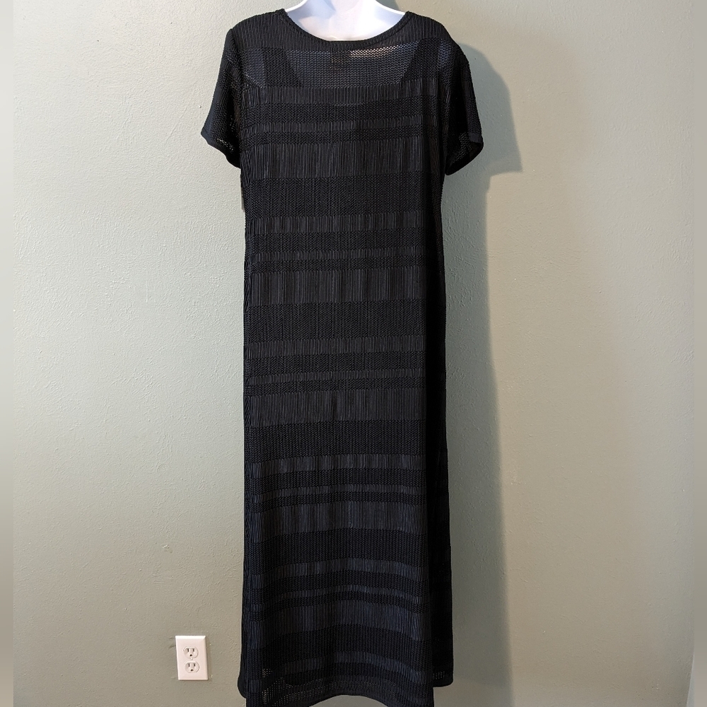 Vintage 90's Dead Stock Black Mesh Maxi Dress Dead Stock Size 8 - Picture 5 of 8